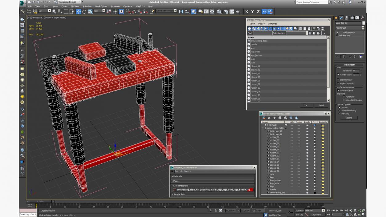 3D Professional Armwrestling Table