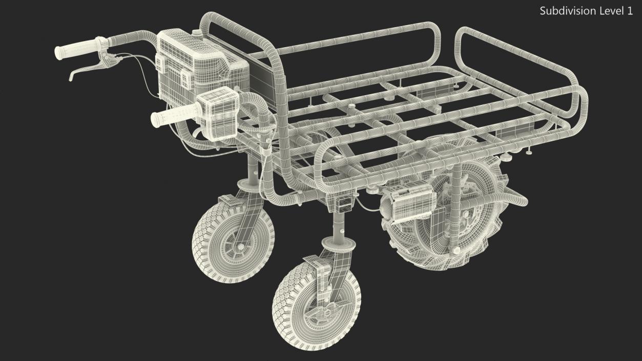 Battery Powered Wheelbarrow with Pipe Frame Dusty 3D model