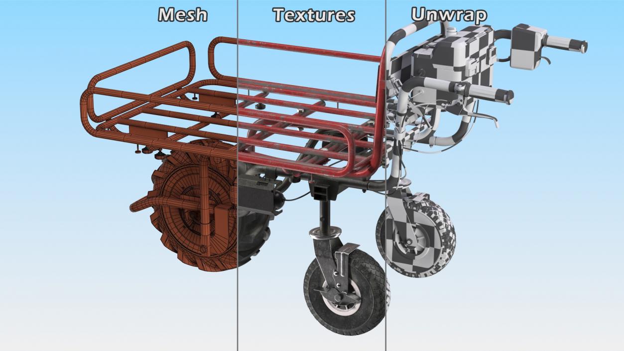 Battery Powered Wheelbarrow with Pipe Frame Dusty 3D model