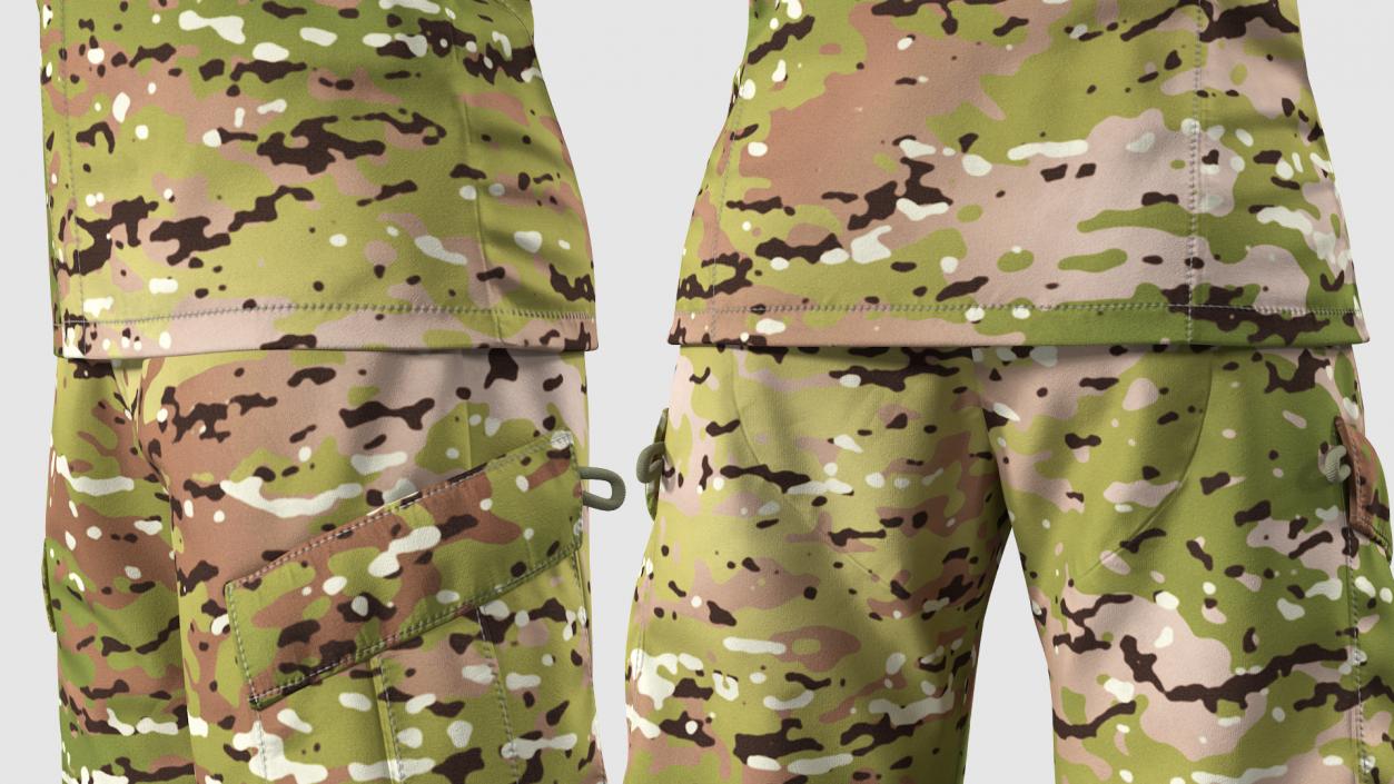 Female Soldier Military Camo Fur 3D