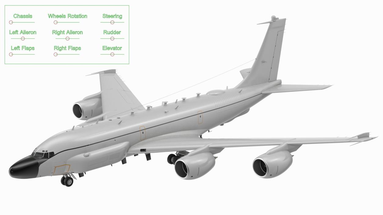 3D model Boeing RC-135 Large Reconnaissance Aircraft Rigged