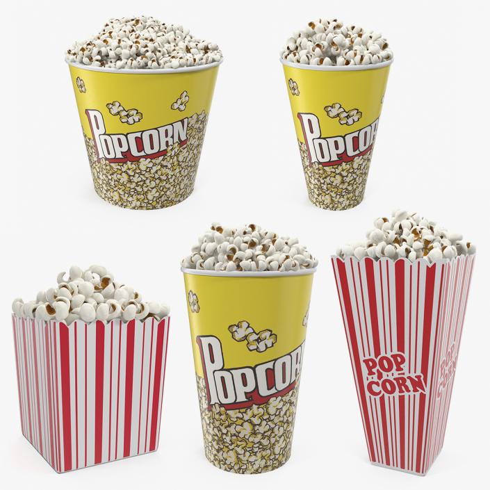 Popcorn Containers 3D Models Collection 3D model