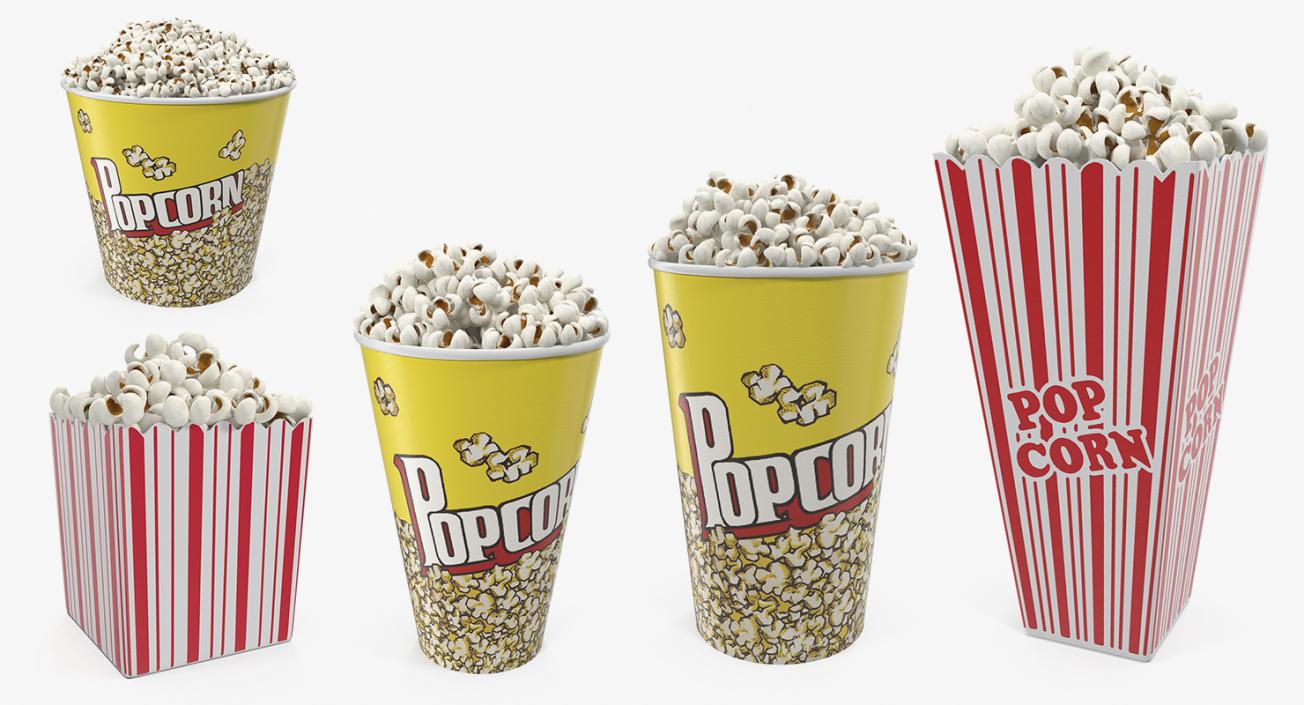 Popcorn Containers 3D Models Collection 3D model