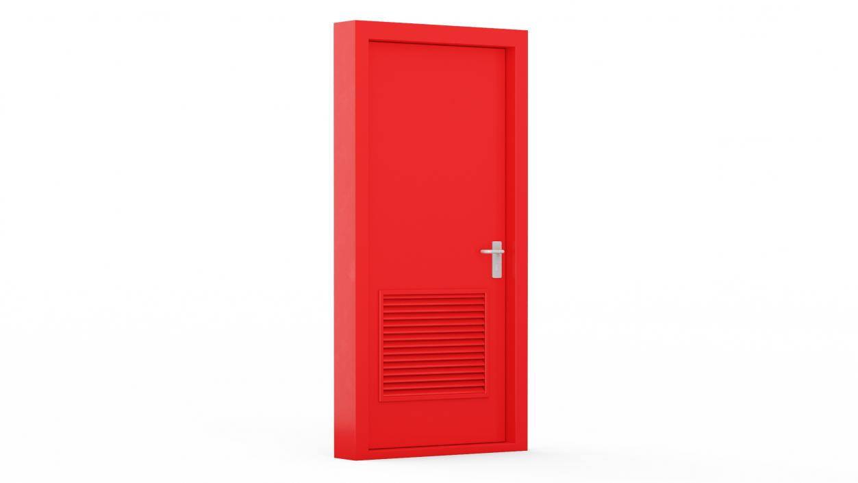 3D model Red Fire Door Single