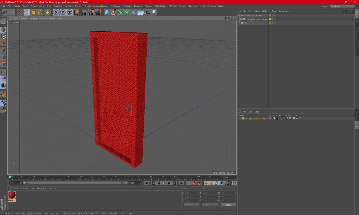 3D model Red Fire Door Single