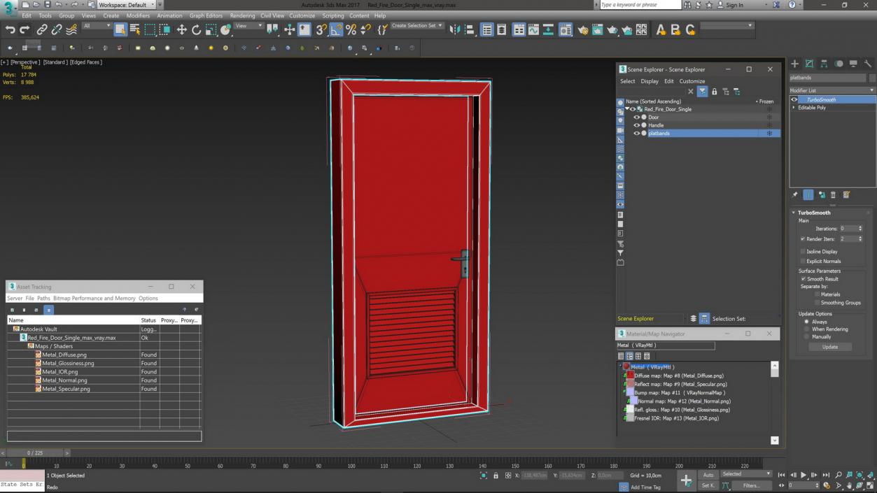 3D model Red Fire Door Single