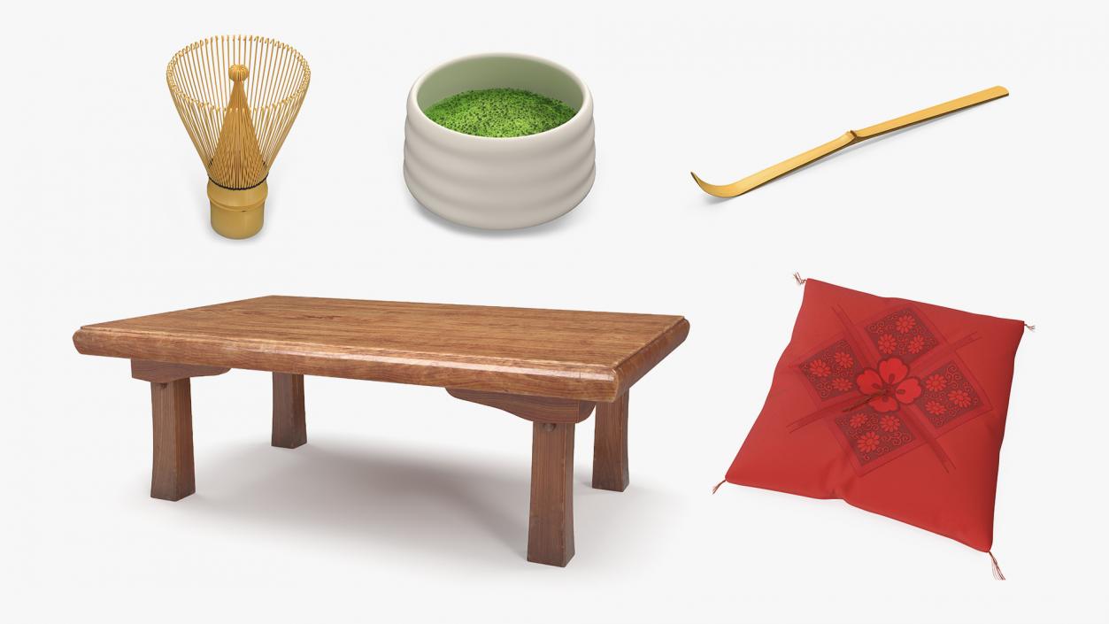 3D Japanese Tea Ceremony Utensils Collection