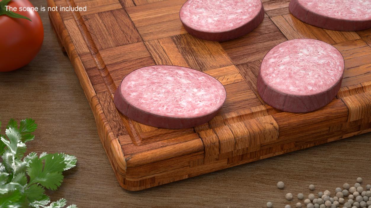 3D model Slice Half Smoked Sausage