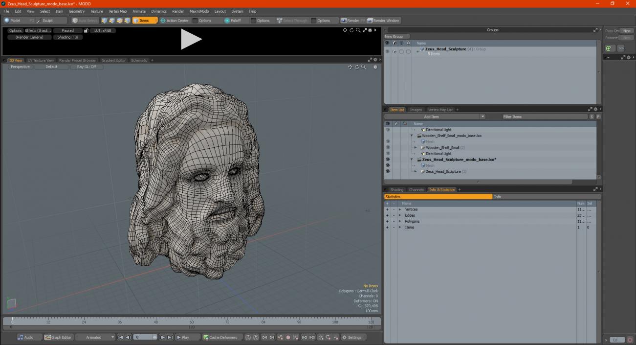 Zeus Head Sculpture 3D model