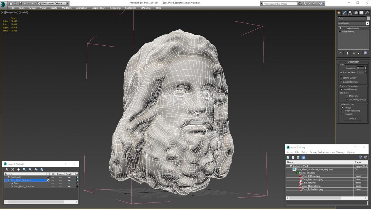 Zeus Head Sculpture 3D model