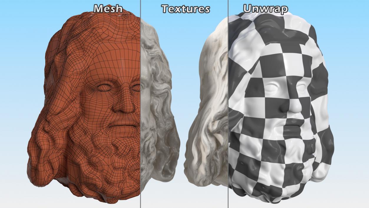 Zeus Head Sculpture 3D model