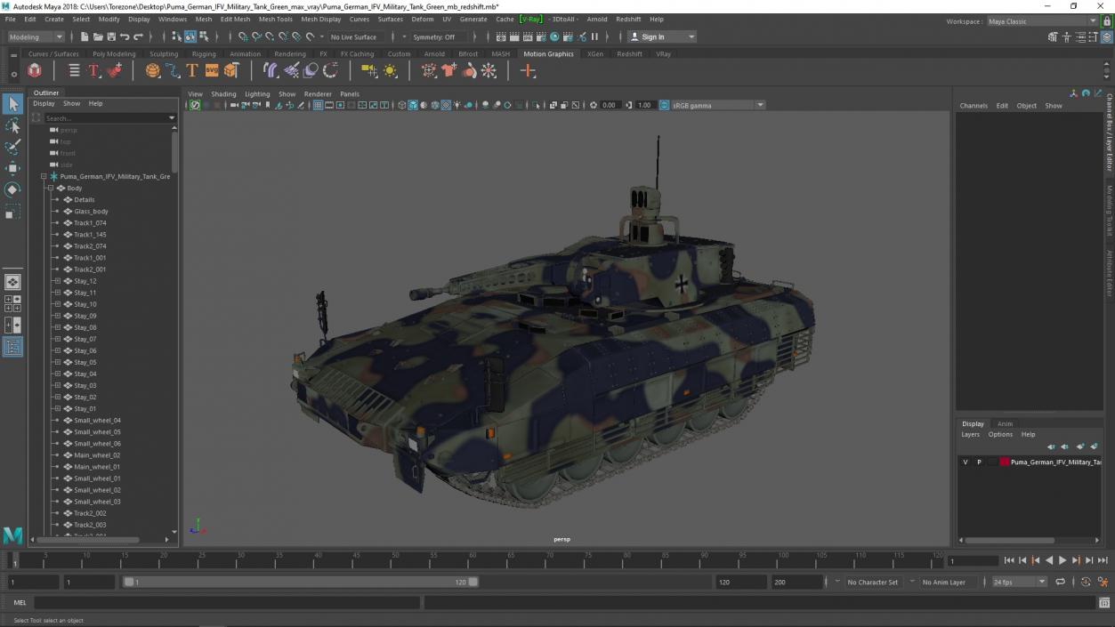 3D model Puma German IFV Military Tank Green