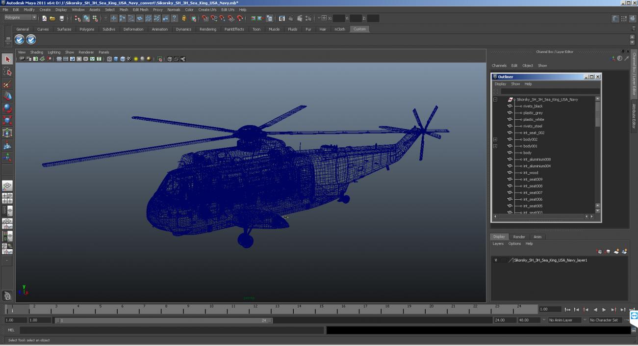 Sikorsky SH-3H Sea King USA Navy 3D