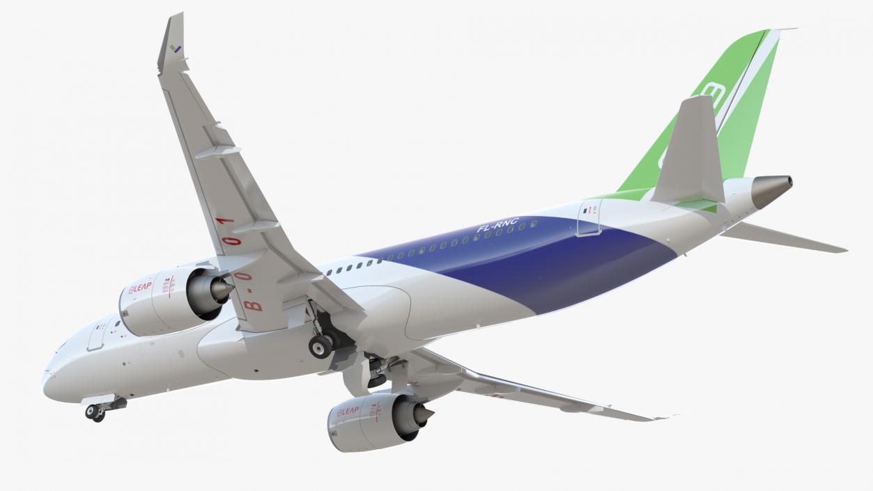 3D Comac C919 Narrow Body Airliner Rigged model