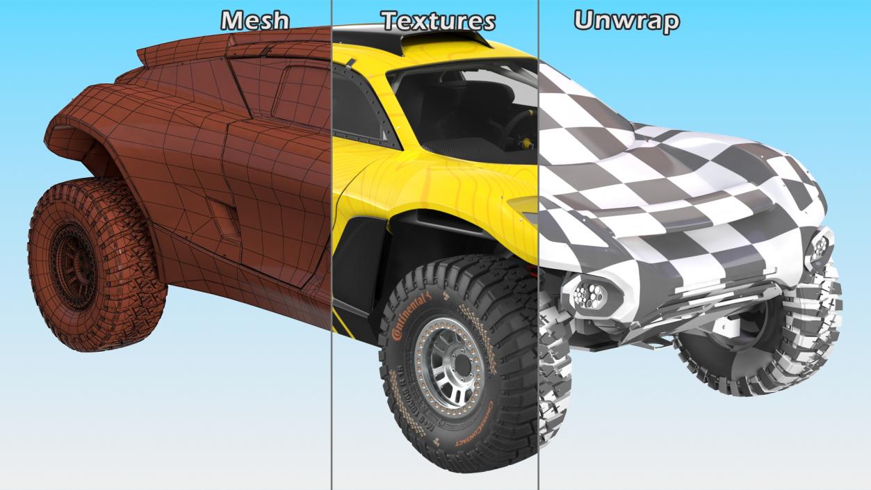 3D model Extreme E Car Racing Electric SUV Clean Rigged for Maya