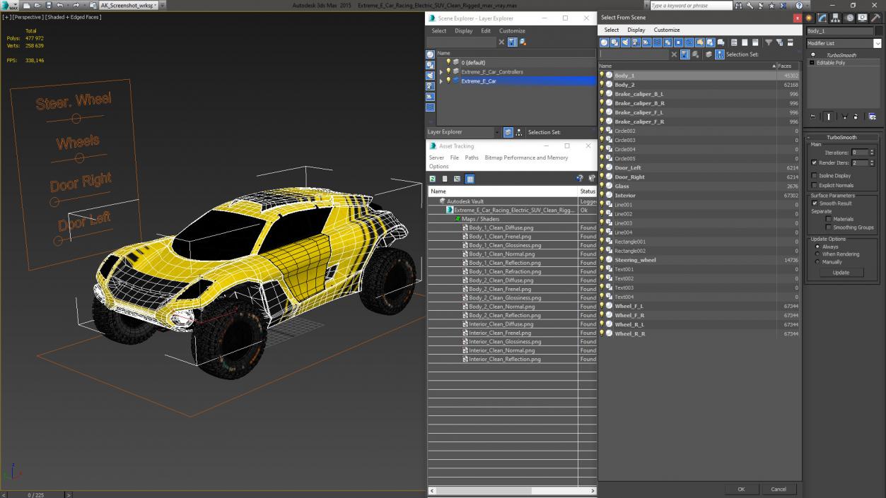 3D model Extreme E Car Racing Electric SUV Clean Rigged for Maya