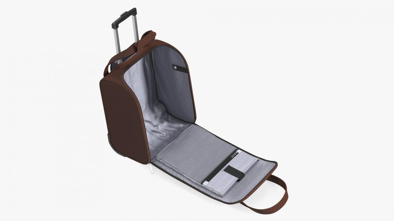 3D Brown Open Softshell Luggage model