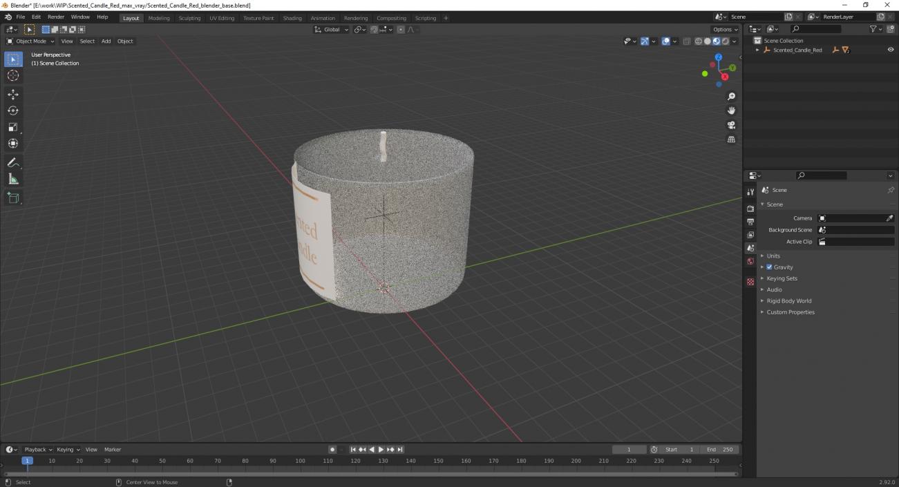 3D Scented Candle Red model