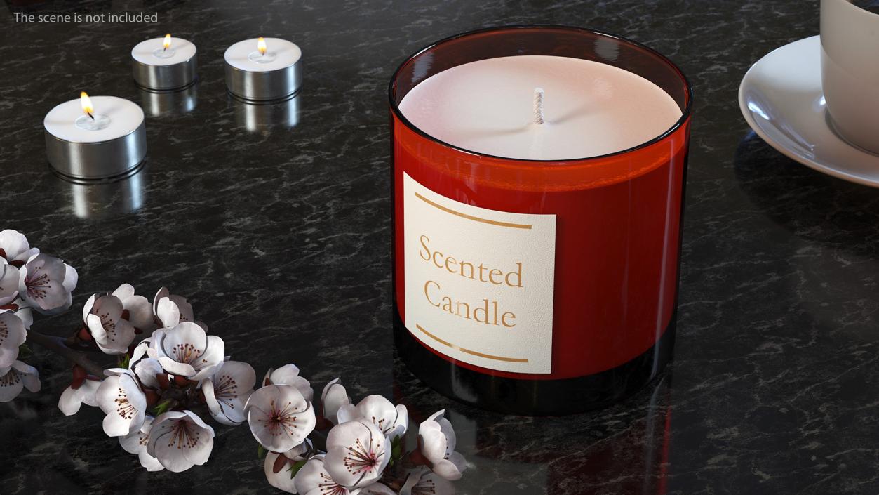 3D Scented Candle Red model