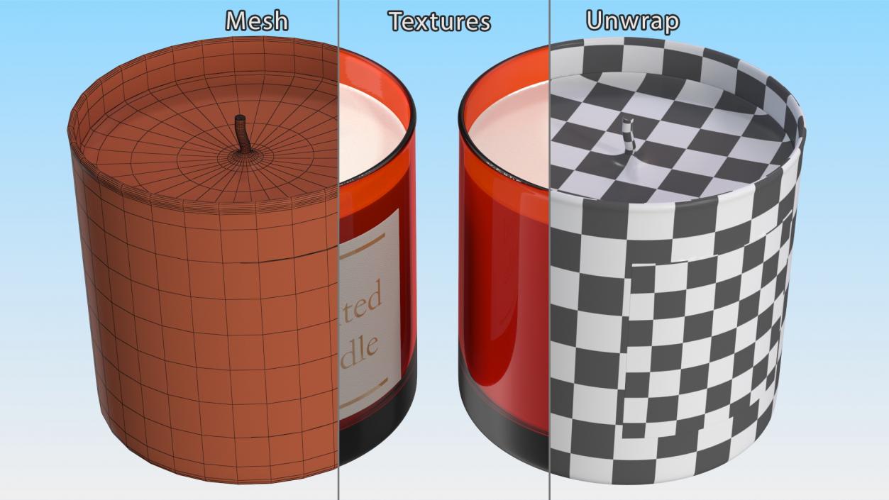 3D Scented Candle Red model