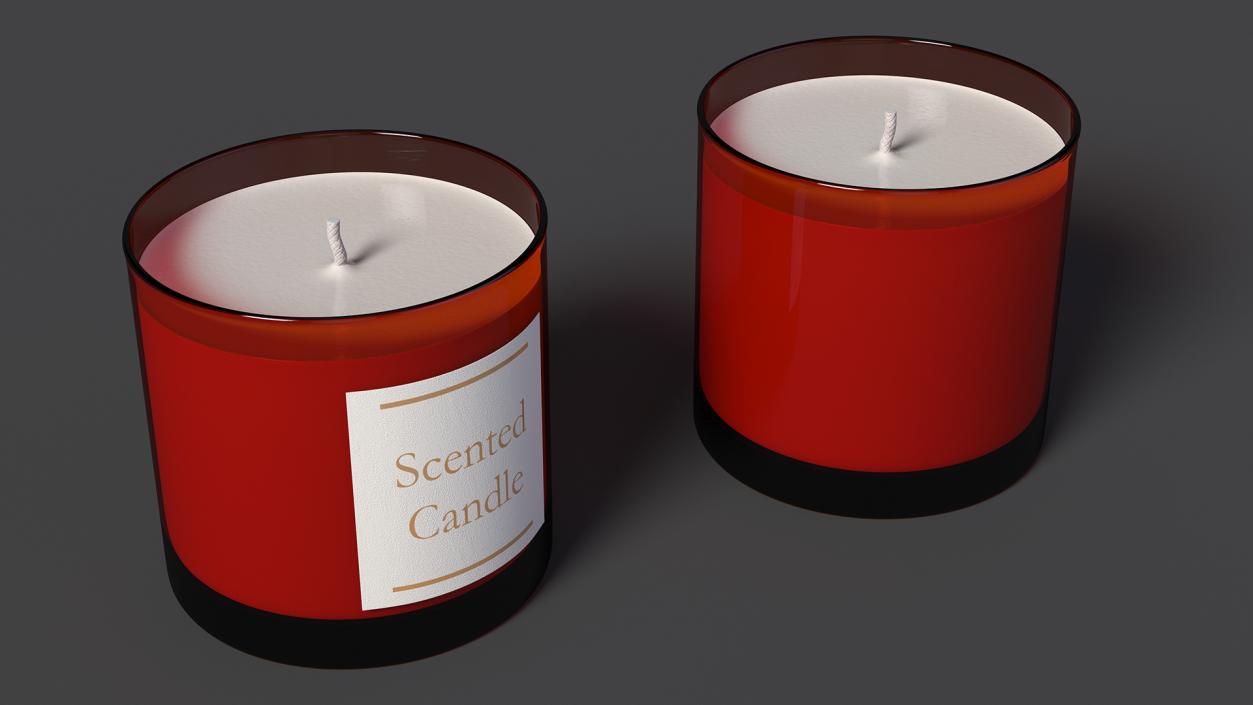 3D Scented Candle Red model