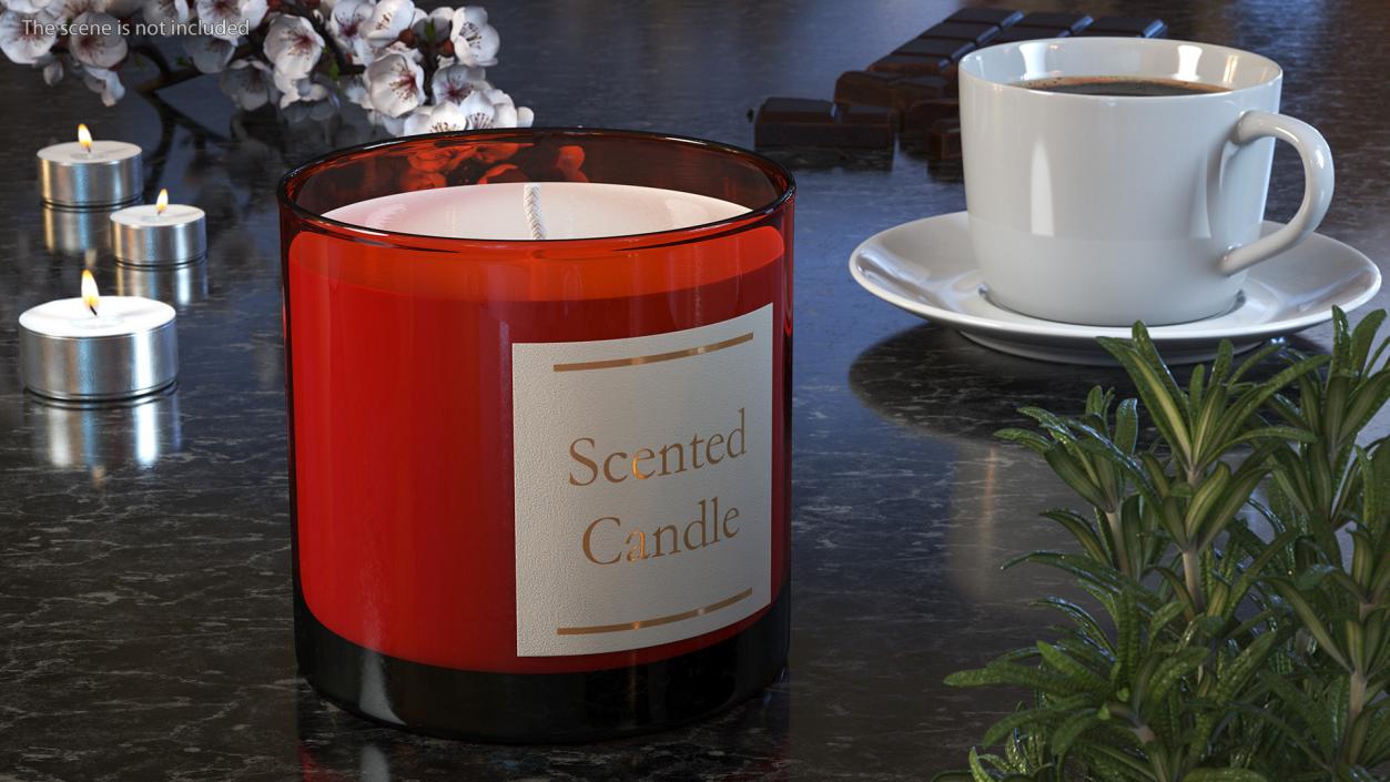 3D Scented Candle Red model