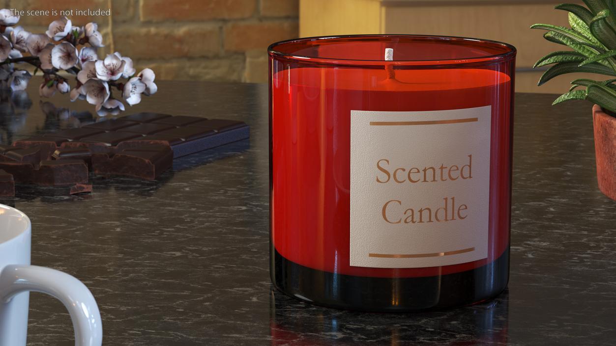 3D Scented Candle Red model