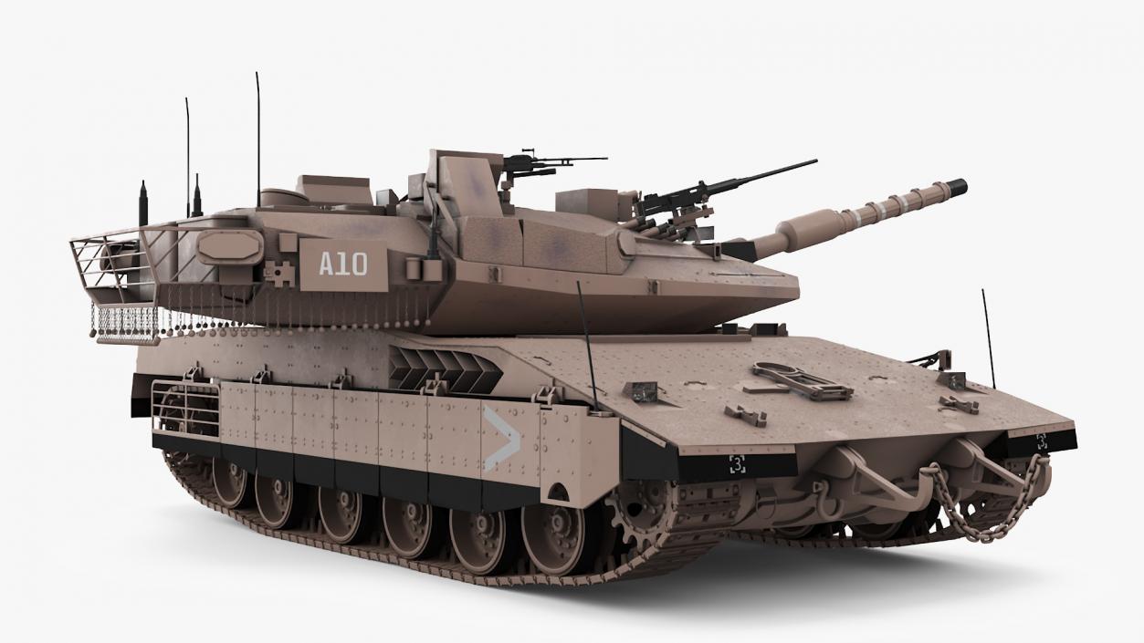 3D model Israeli Tank Merkava 5 Beige Rigged