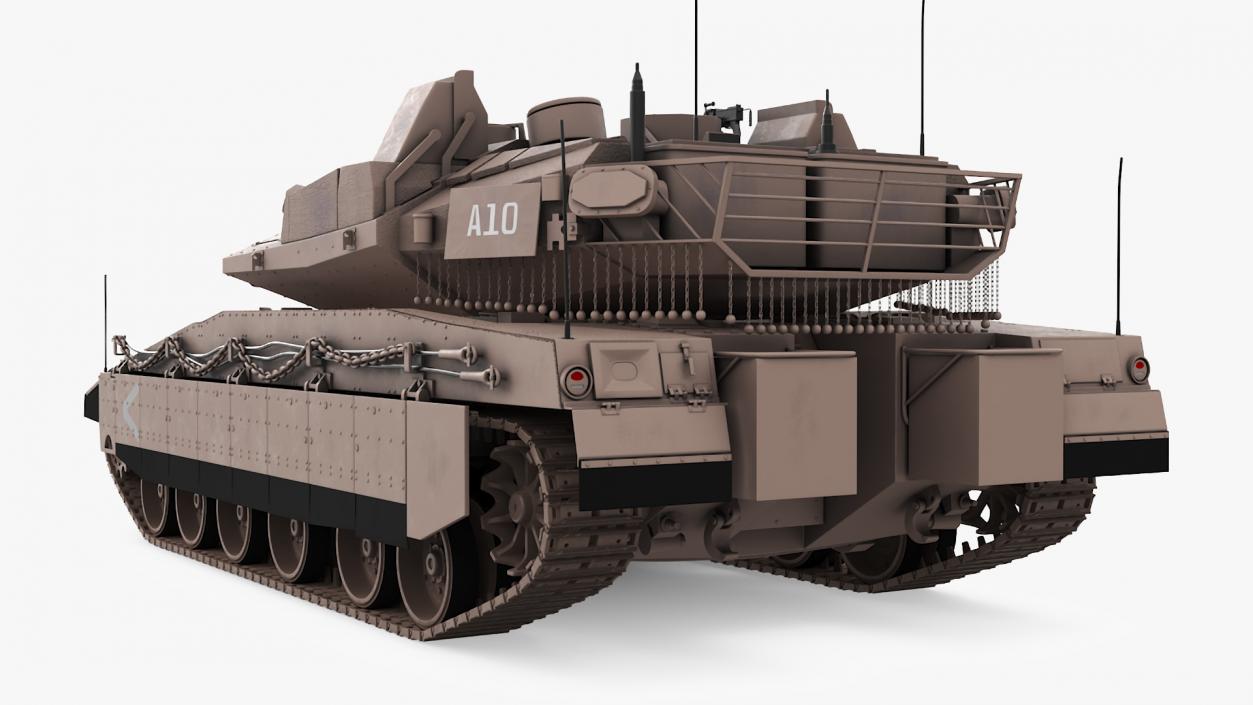 3D model Israeli Tank Merkava 5 Beige Rigged