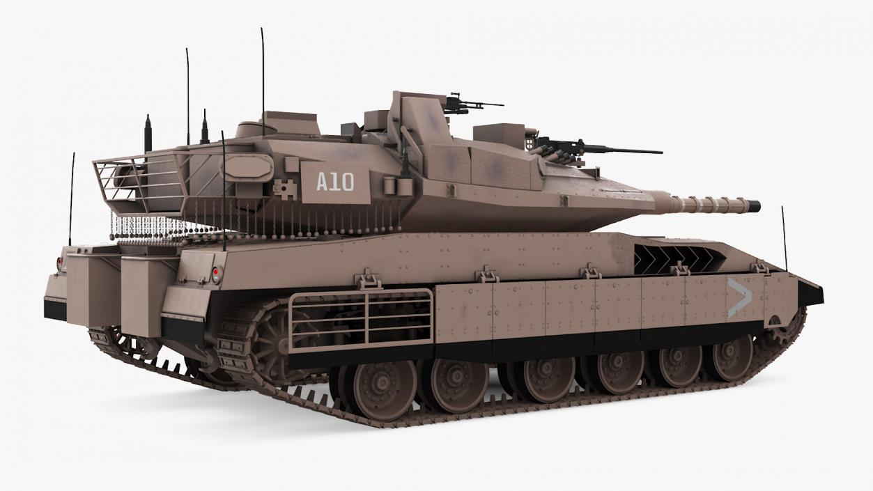 3D model Israeli Tank Merkava 5 Beige Rigged