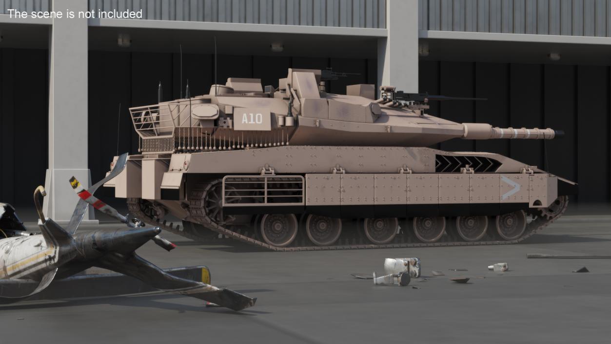 3D model Israeli Tank Merkava 5 Beige Rigged