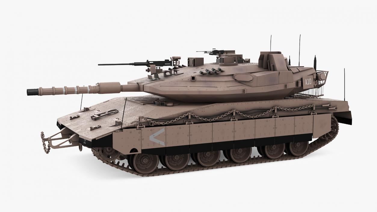 3D model Israeli Tank Merkava 5 Beige Rigged