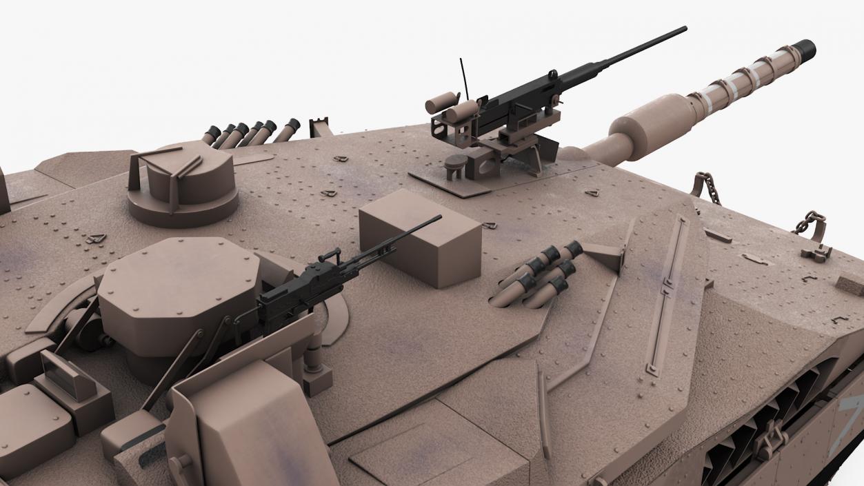 3D model Israeli Tank Merkava 5 Beige Rigged