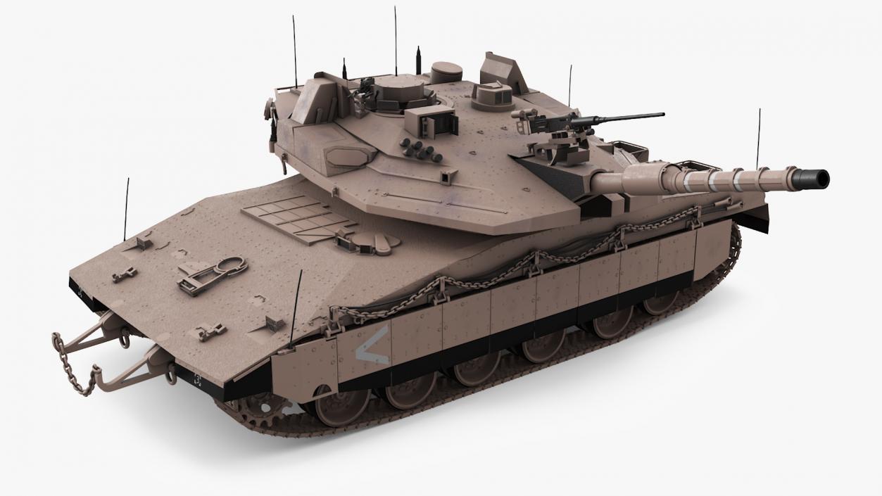 3D model Israeli Tank Merkava 5 Beige Rigged