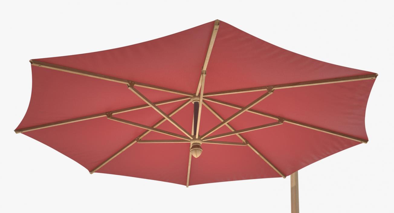 3D Offset Wooden Patio Umbrella model