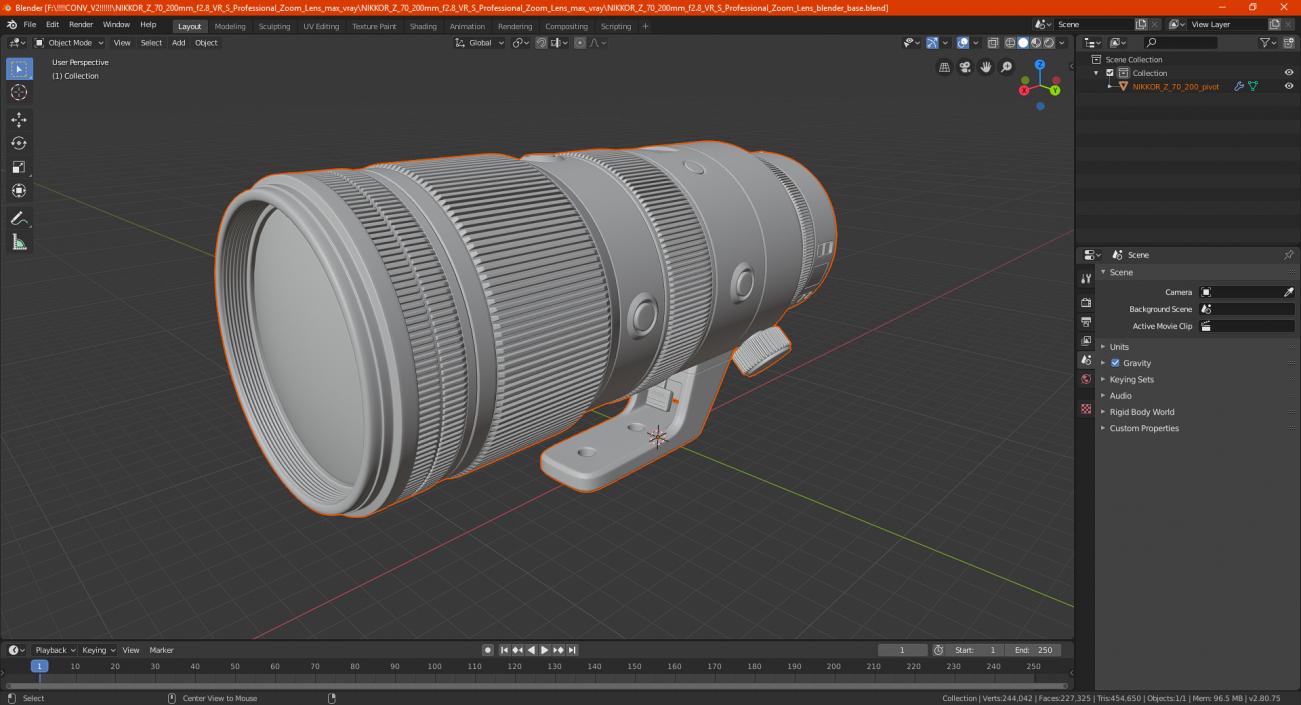 3D model NIKKOR Z 70 200mm f2.8 VR S Professional Zoom Lens