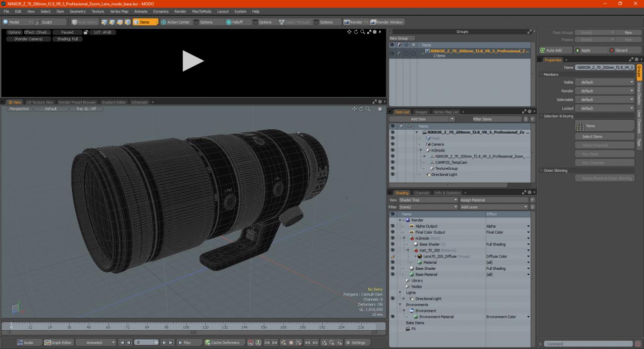 3D model NIKKOR Z 70 200mm f2.8 VR S Professional Zoom Lens