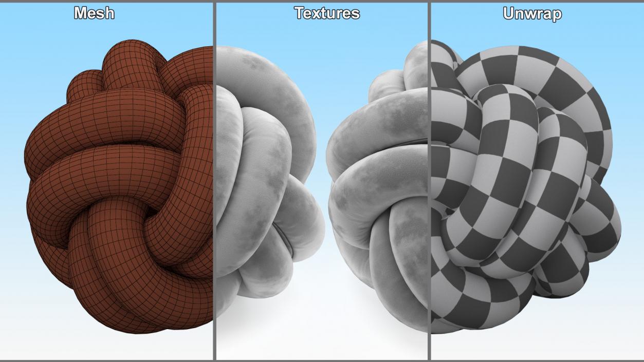 3D Velvet Knot Pillow model