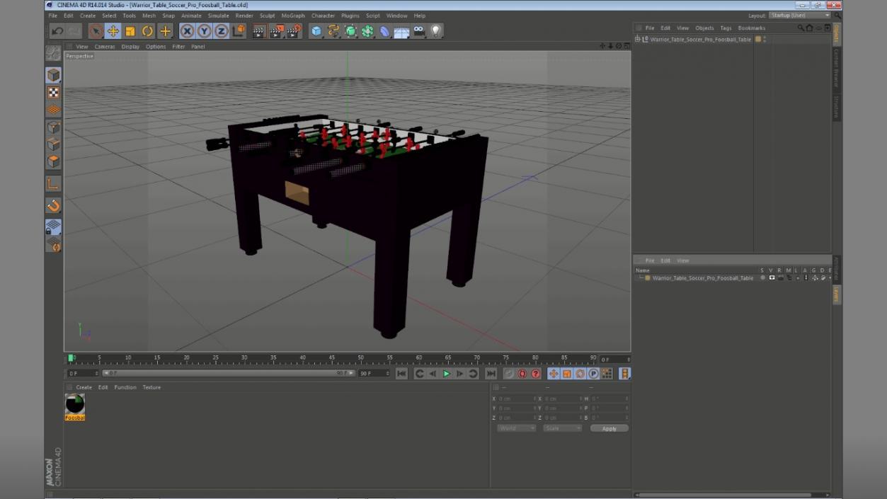 Warrior Table Soccer Pro Foosball Table 3D model