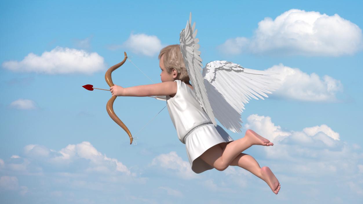 3D model Cupid Angel with Bow and Arrow