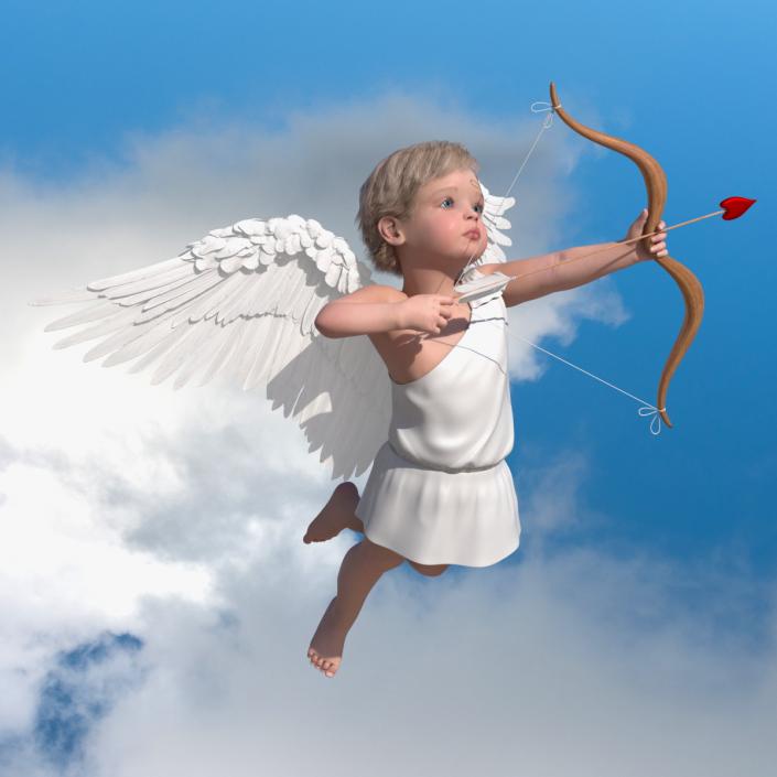 3D model Cupid Angel with Bow and Arrow