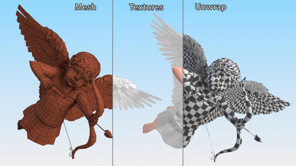 3D model Cupid Angel with Bow and Arrow