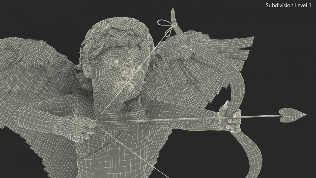 3D model Cupid Angel with Bow and Arrow