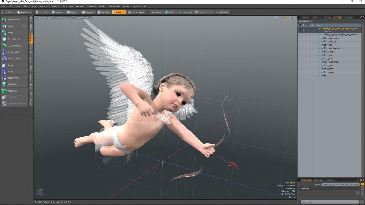 3D model Cupid Angel with Bow and Arrow