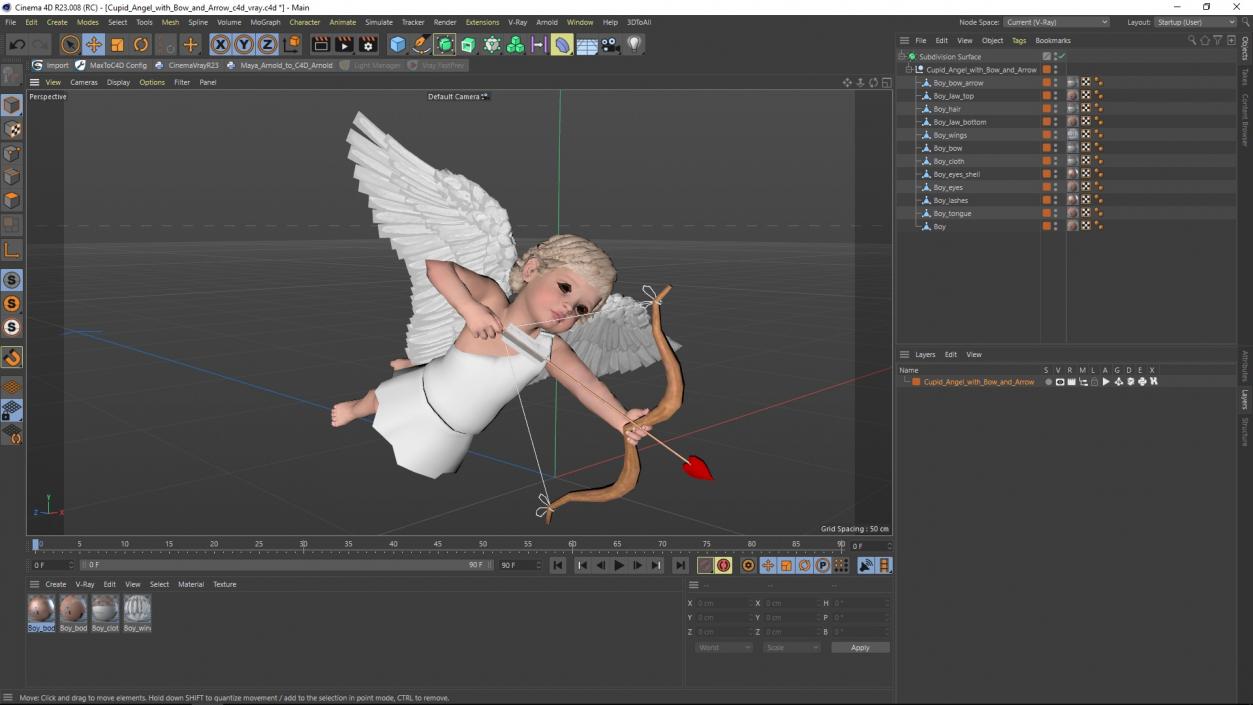 3D model Cupid Angel with Bow and Arrow