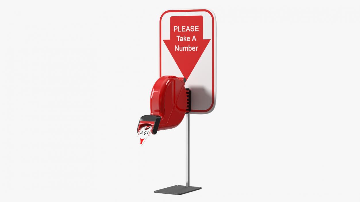 3D model Ticket Dispenser Deli Red