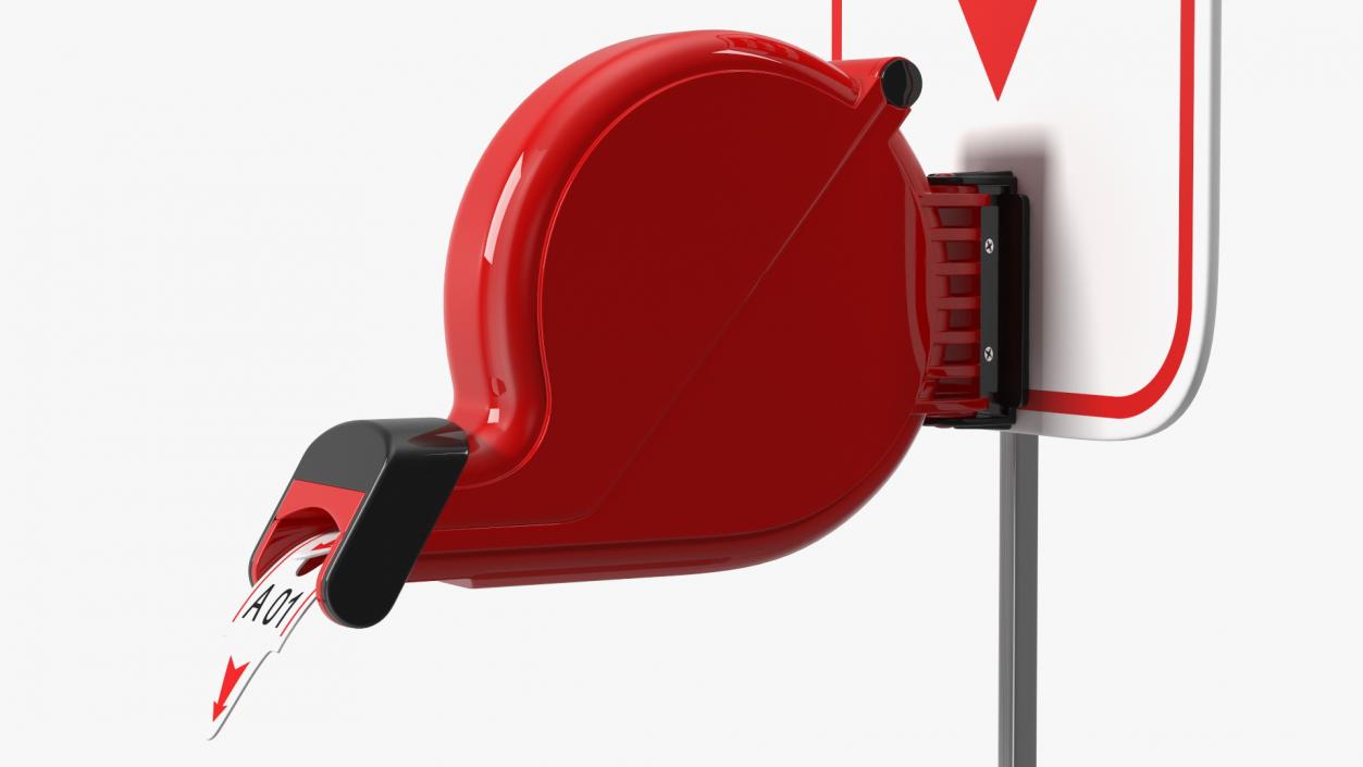 3D model Ticket Dispenser Deli Red