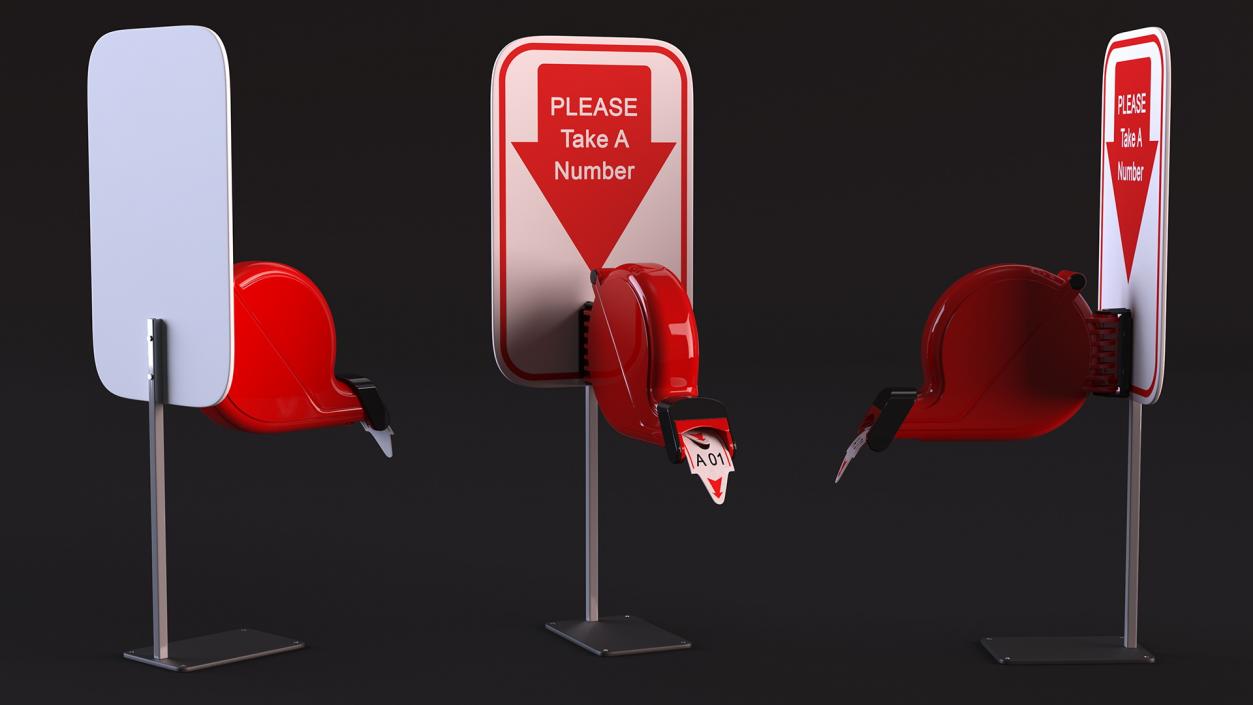 3D model Ticket Dispenser Deli Red