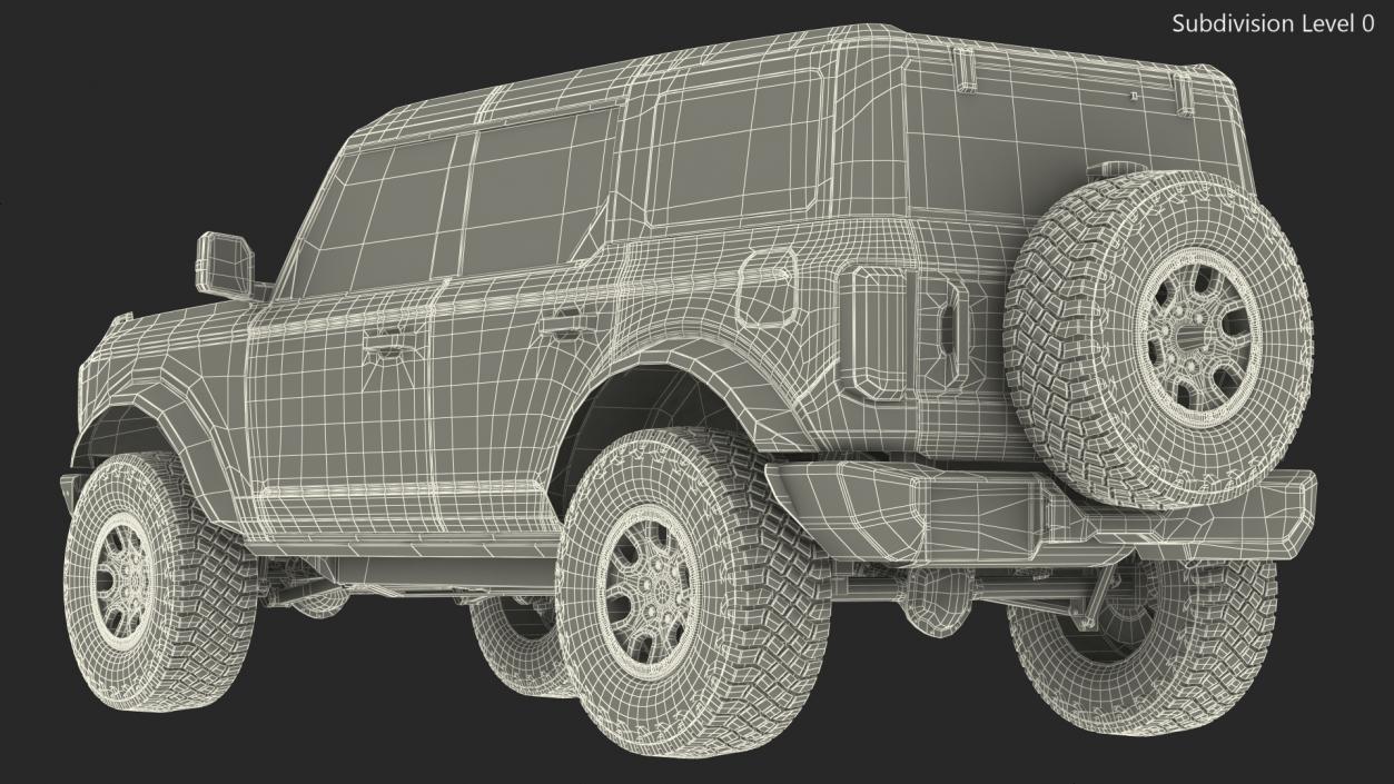 Four Door 4X4 SUV Rigged 3D model