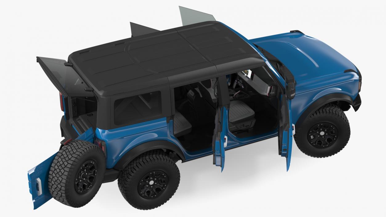 Four Door 4X4 SUV Rigged 3D model